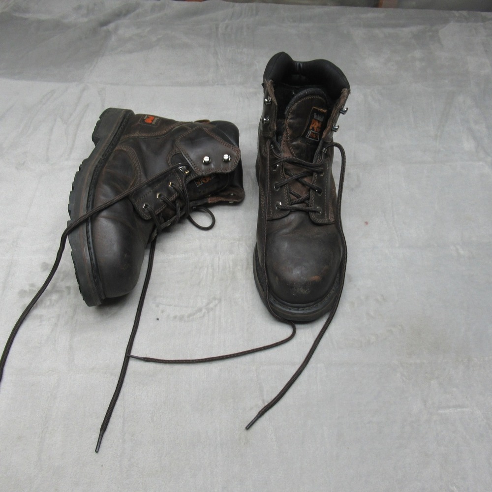 Timberland PRO‎ Mens Boots 9M Brown Leather Pit Boss Composite Toe Work Logger